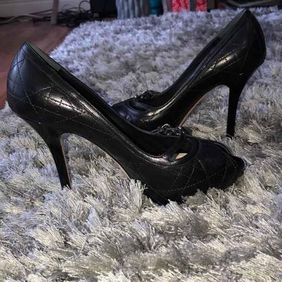 CHRISTIAN DIOR cannage peep toe pump - 35.5 - Picture 3 of 6